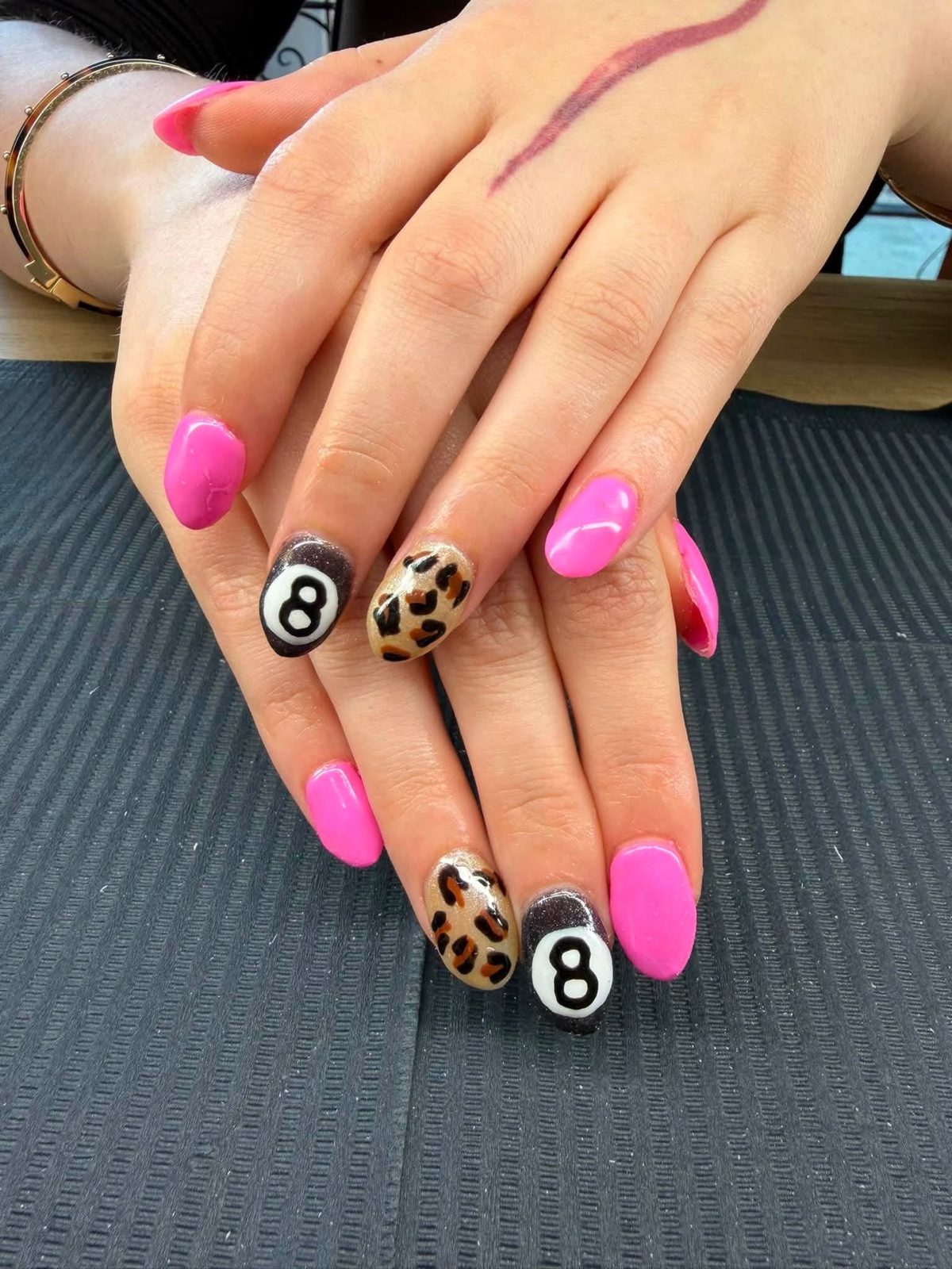 hot pink 8ball leopard